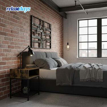 Приліжкова тумбочка Relaxdays Industrial з поличкою та ящиком