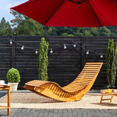 Лежак для сауни Java 155x60x93см Acacia FSC-сертифікований® складаний