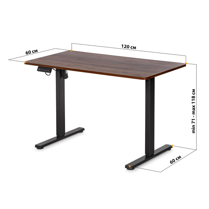 Стіл Mealux PowerDesk Lite Walnut з електрорегулюванням висоти (арт. EVO-201 Lite Walnut /B)
