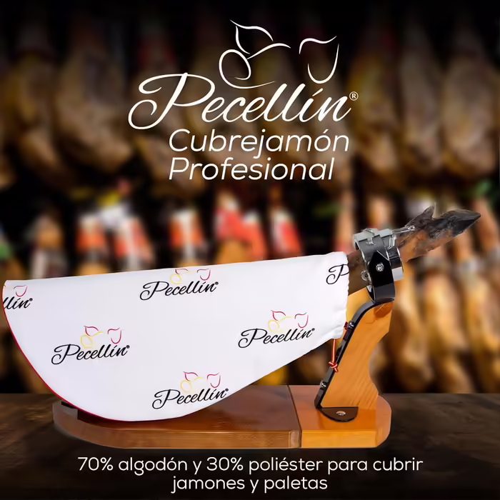 Професійний чохол для хамона PECELLÍN, подвійна тканина, 57 см, іспанський, білий, для зберігання та захисту хамона