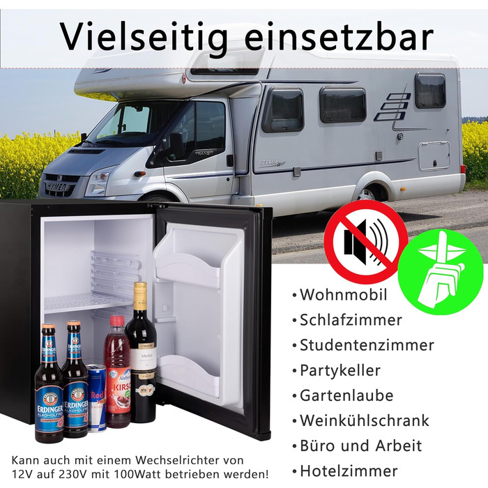 Міні-холодильник 28 літрів: безшумний, з замком, для вина, з підсвіткою, дверцята відкриваються з обох сторін