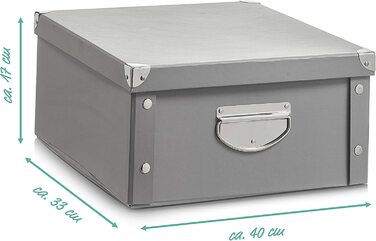 Ящик для зберігання Celler 17598, картонний, 31 х 26 х 14 см (приблизно 40 х 33 х 17 см, сірий)