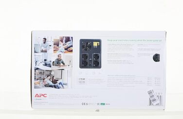 ДБЖ APC by Schneider Electric Easy UPS - BVX700LI-GR - джерело безперебійного живлення 700 ВА з виходами Schuko, запобіжник акумулятора та захист від перенапруг, резервний акумулятор зі стабілізатором, світлодіодні індикатори (1600 ВА / 900 Вт, виходи DIN