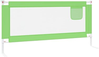 Бортик для ліжка дитячого vidaXL 200x25 см, зелений - захист від випадання, тканинний бортик в дитяче ліжечко