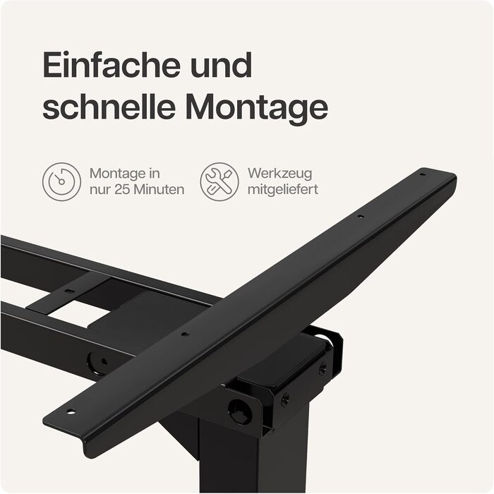 Електричний регульований стіл Desktronic - білий/чорний, з сенсорним керуванням та подвійним мотором