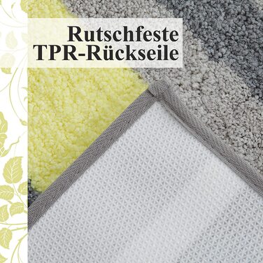 Набір килимків для ванної кімнати Homaxy (2 шт.) з мікрофібри, швидковисихаючі, м'які, з високим ворсом, 40x60 см + 50x80 см, зелено-сірий