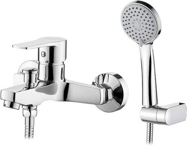 Набір змішувача для ванни Ibergrif Star з душовою лійкою, тримачем для душу та шлангом, хром