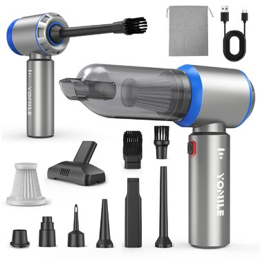 Акумуляторний ручний пилосмок Yomile 4 в 1, безщітковий двигун 25000Па, 3 рівні потужності для авто, дому, офісу та шерсті тварин