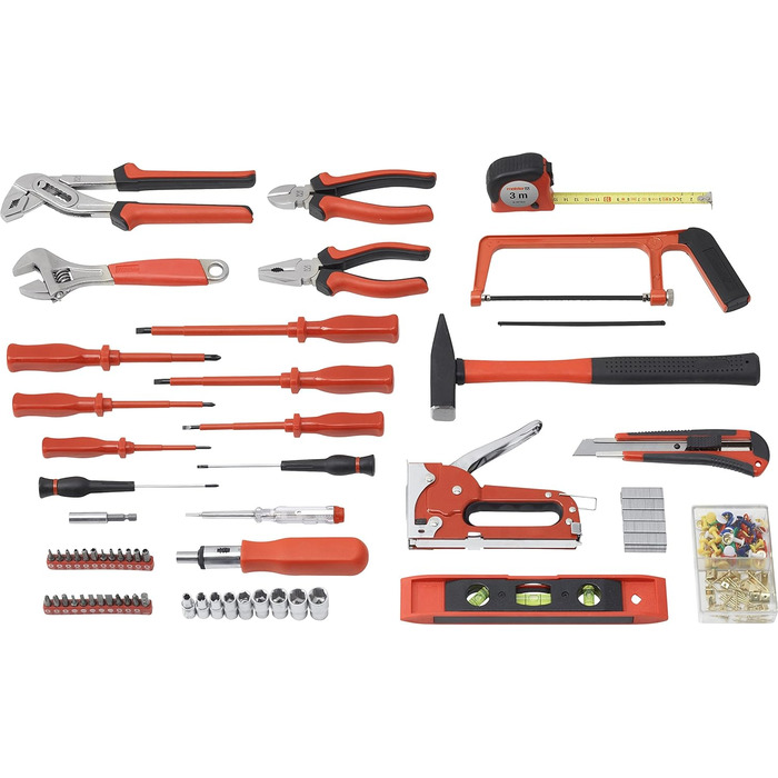 Набір інструментів Meister 60 предметів у кейсі для дому та повсякденного використання 8973630