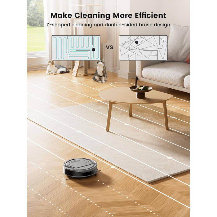 Робот-пилосос LEFANT 2200 Pa з керуванням через додаток, тихий, для тварин та твердих поверхонь (M210P-1)