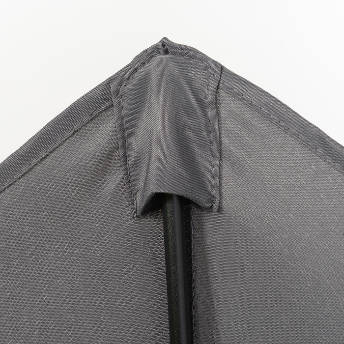 Outsunny Parasol Ø196 см, поворотна парасолька з функцією складання, шестикутна балконна парасолька пляжна парасолька вітрозахисна стабільна ринкова парасолька з колінчастою парасолькою для захисту від сонця для пляжу Балконний сад, темно-сірий