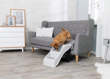 Сходи для собак TRIXIE пластикові 34×39×54 см світло-сірі
