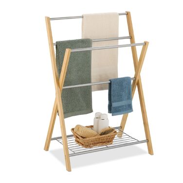 Підставка для рушників Relaxdays з поличкою, бамбук