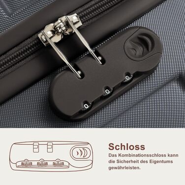 Набір валіз Merax 5 шт. з ABS-пластику, сірий, з колесами та TSA-замком