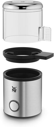 Електричний яйцеварник WMF Stelio, нержавіюча сталь, 1-7 яєць, 380 Вт, регулювання ступенів нагріву, функція підтримання тепла, мірний стакан з викруткою для яєць