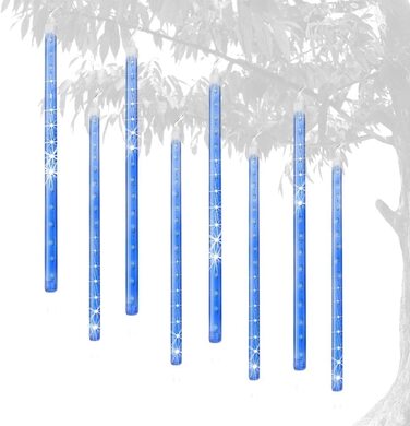 Світлодіодна гірлянда у вигляді бурульки, падаюча зірка для зовнішнього балкона, саду, різдвяного прикраси, 8 шт., трубка, 30, 192