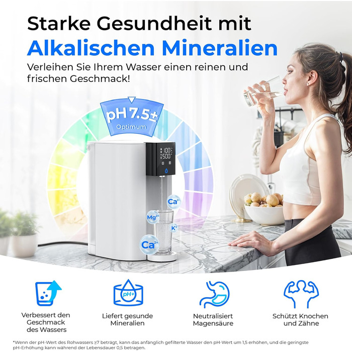 Система зворотного осмосу Waterdrop CoreRO для встановлення на стільницю, миттєвий нагрівач гарячої води, 5 температурних опцій, 6-ступенева фільтрація, 3:1 чиста вода/стоки, зменшує PFAS, без встановлення, WD-C1H, миттєво гаряча вода (температура кімнати