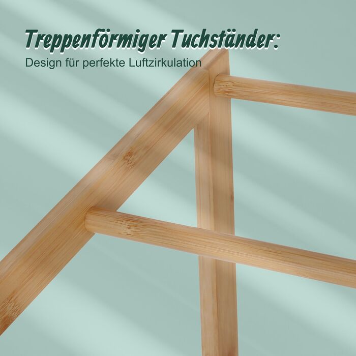 Підставка для рушників Relaxdays, бамбук, 3 перекладини