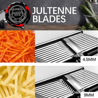 Мандоліна для нарізки овочів, овочевий слайсер, нарізчик картоплі, слайсер для кухні з нержавіючої сталі, набір для нарізки овочів, цибулі, помідорів, Julienne, захисні рукавички