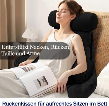 Підлогове крісло-мішок для читання з підлокітником, 67x30 см (65x23 см), чорний