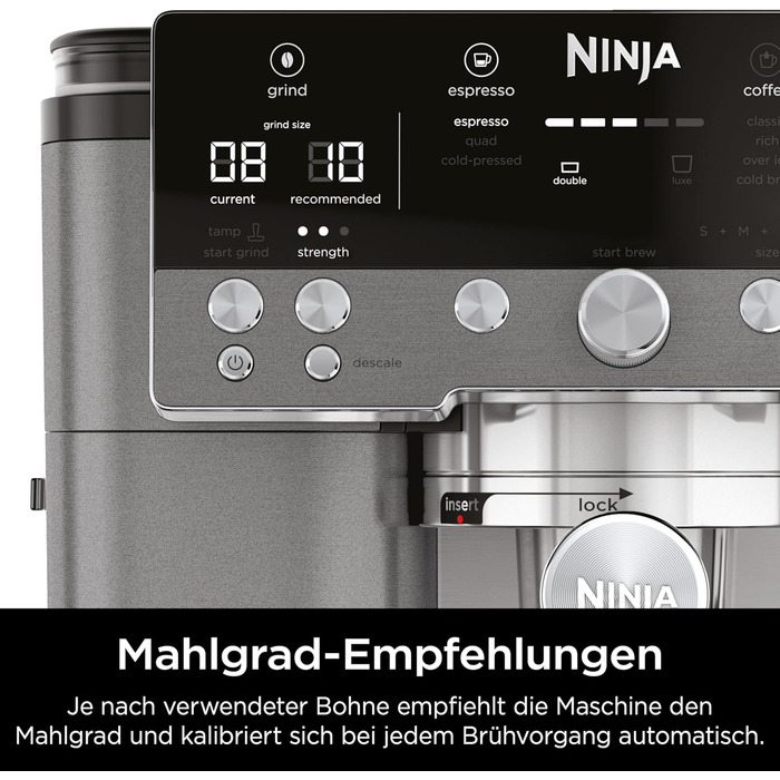 Ninja Luxe Premier 3-в-1 кавомашина: еспресо, колд брю та фільтр-кава, автоматичне приготування, сірий метал, ES601EUGM