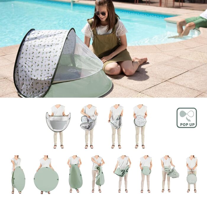 Дитяче пляжне намет Babymoov Strandmuschel 3-in-1 Aquani Matrose з UV-захистом SPF 50, басейн та манеж для відпочинку (Прованс)