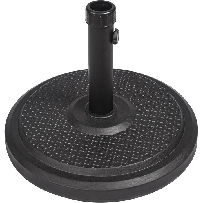 Підставка для парасольки Paramondo, кругла, з полімерного бетону, для масту до Ø 50 мм, з адаптерними втулками (чорна)
