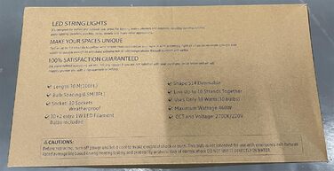 LED гірлянда Achin 15M для зовнішнього використання, тепле біле світло 2700K, 25+2 лампочки G40 E12, диммування, для саду, вечірки, тераси