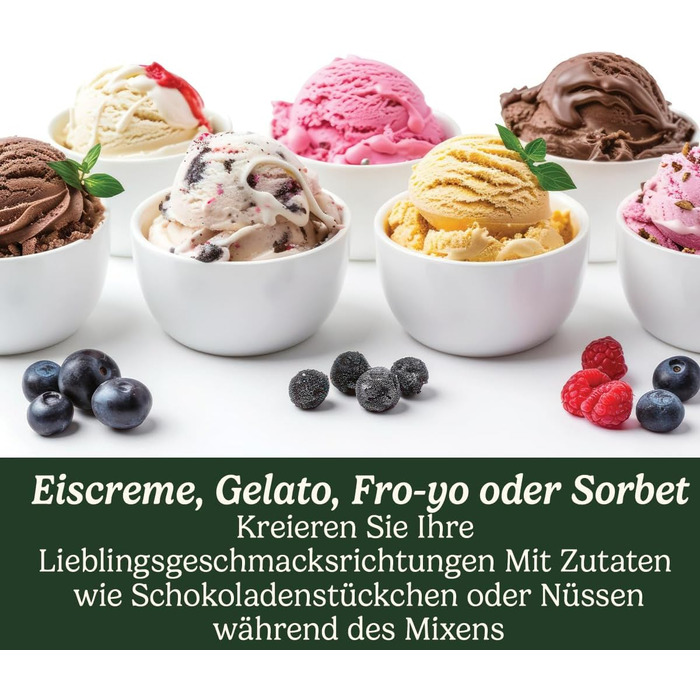 Морожениця CUISINART ICE21 для домашнього морозива, джелато, сорбету, йогурту, 1.4 л, пластик, біла, сімейна