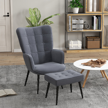 Оксамитова оббивка HOMCOM Recliner з підлокітниками і підставкою для ніг, стильним обіднім кріслом і зручним кріслом
