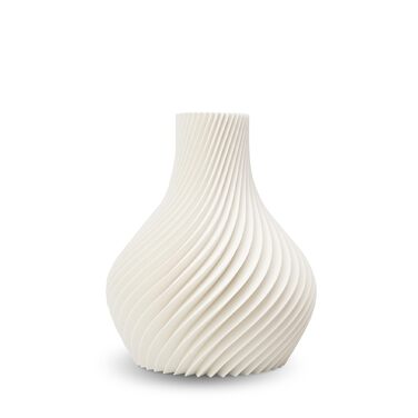 Ваза NATUMO Design 'Bulba' – сучасна ваза для квітів з міцного пластику (біла, 18 см)