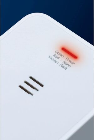 Детектор чадного газу ABUS COWM370 - датчик CO з 7-річним сенсором, гучний сигнал 85 дБ, кнопка тестування та 3 роки роботи від батареї - білий, 1 шт., без дисплея