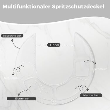 Кухонна машина YASHE 1500W з 2 чашами (4,5L та 5L), 10 швидкостей, нахилений корпус, з гаком для тіста, вінчиком та набором насадок, мультифункціональна