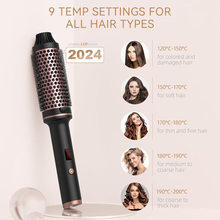 Щітка для фена Air Styler 5in1 1000 Вт, бігуді 30 мм, 3 рівні, в т.ч. рукавичка (чорний, жовтий)