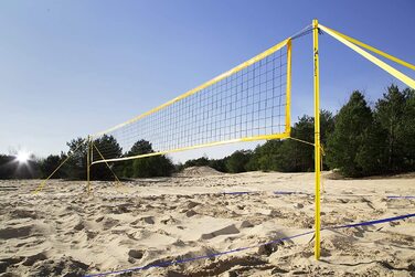 Повна сітка для пляжного волейболу RomiSport стовп розмітка поля, 8,5 м, 9,5 м, повна сітка для пляжного волейболу стовп розмітка поля Газон пісок 9,5 м (18x9 м)