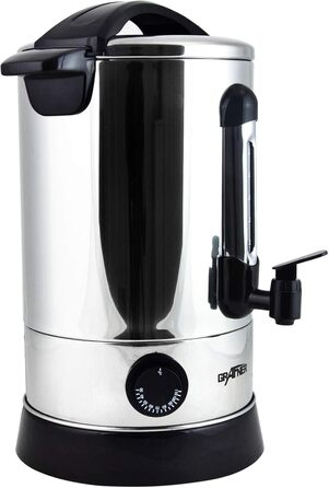 Електричний диспенсер для глінтвейну Grafner XL з нержавіючої сталі, 8,8 л, 1500 Вт, з краном, термостатом та захистом від перегріву