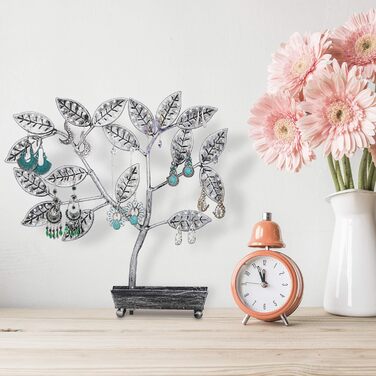 Органайзер для прикрас Relaxdays з підставкою для сережок (68 пар), чорний/срібло, 31x31x8,5 см