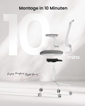 Офісний стілець ProtoArc Flexer ергономічний з регулюванням глибини сидіння, чорний. Сітчаста спинка, контурне сидіння для дому та офісу. Легкий монтаж.