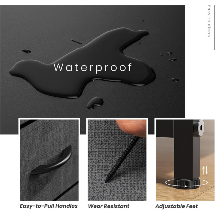 Набір з 2 тумбочок DUMOS, промисловий стиль, з шухлядою, для спальні, вітальні, дитячої кімнати, сірий/білий