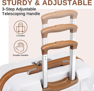 Набір валіз KONO 4 шт. з ABS-пластику з TSA замком (M, L, XL) - білий