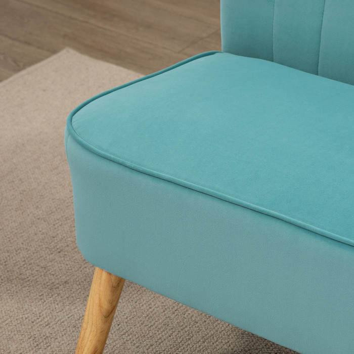 Диван Ретро, 2-місний, на дерев'яних ніжках, 117 см x 56,5 см x 77 см, зелений