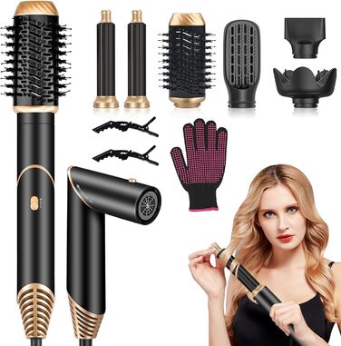 Фен GAOEEIN Air Styler 6 в 1 Magic Twist, 110 000 об/хв, швидке сушіння, для всіх типів волосся