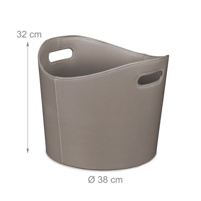 Кошик для дров Relaxdays сірого кольору з штучної шкіри