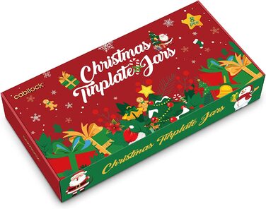 Різдвяна коробка для печива міні-бляшані коробки маленька коробка для зберігання Різдвяні коробки для печива-класичний мотив X-Mas, 8 шт.