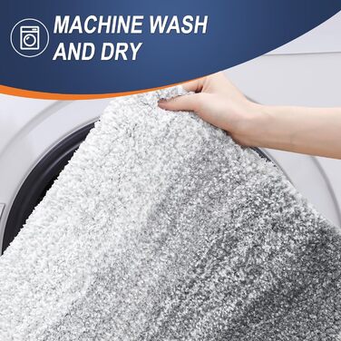 Килимок для ванної кімнати OLANLY, мікрофібра, антиковзаюча поверхня, 50.8 x 81.3 см, сірий