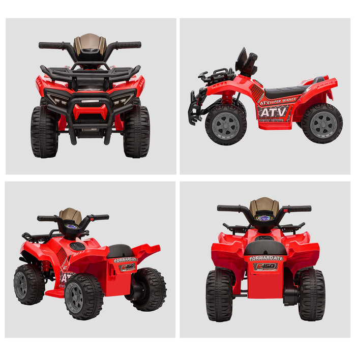 HOMCOM Mini Electric Quad, Дитяча електрична коляска для квадроциклів, для дітей 18-36 місяців, Дитячий мотоцикл Електричний квадроцикл, рожевий