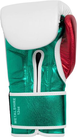 Боксерські рукавички Benlee зі шкіри METALSHIRE (білі / зелені / червоні, 14 унцій)