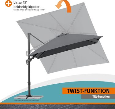 Парасолька від сонця Schneider RHODOS TWIST, 300 x 300 см, антрацит