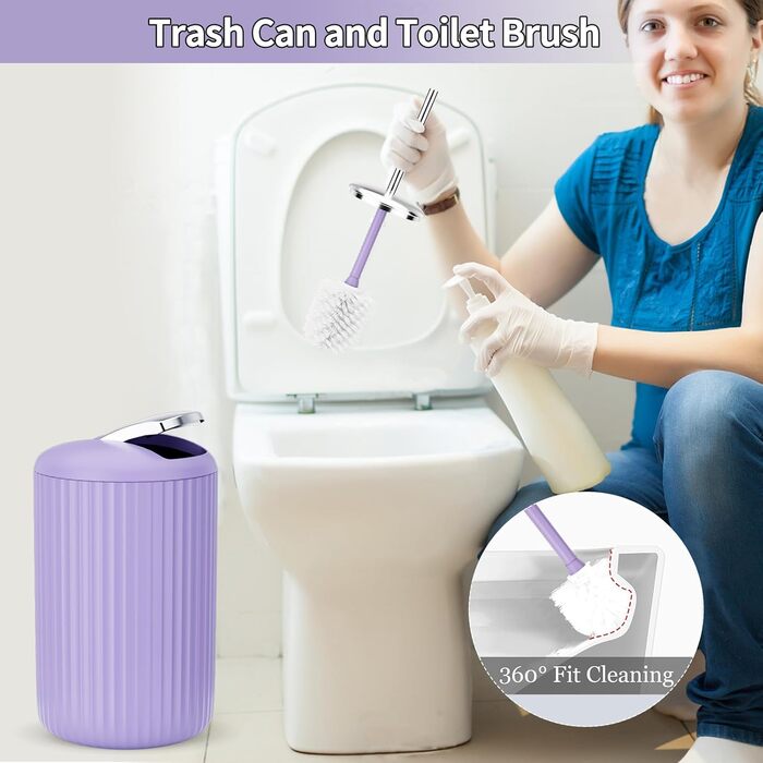 Набір аксесуарів для ванної кімнати 9 шт. Чорний та золотий: смітник, попільничка, дозатор мила, мильниця, тримач для зубних щіток, стакан для щіток, WC-щітка, тримач для ватних паличок