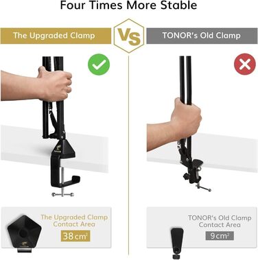Стійка для мікрофона TONOR з кріпленням-держателем, поп-фільтром та адаптером 3/8